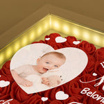I'm As Lucky As Can Be The Best Mommy Belongs To Me - Personalized Photo Flower Shadow Box With LED Light