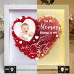 I'm As Lucky As Can Be The Best Mommy Belongs To Me - Personalized Photo Flower Shadow Box With LED Light