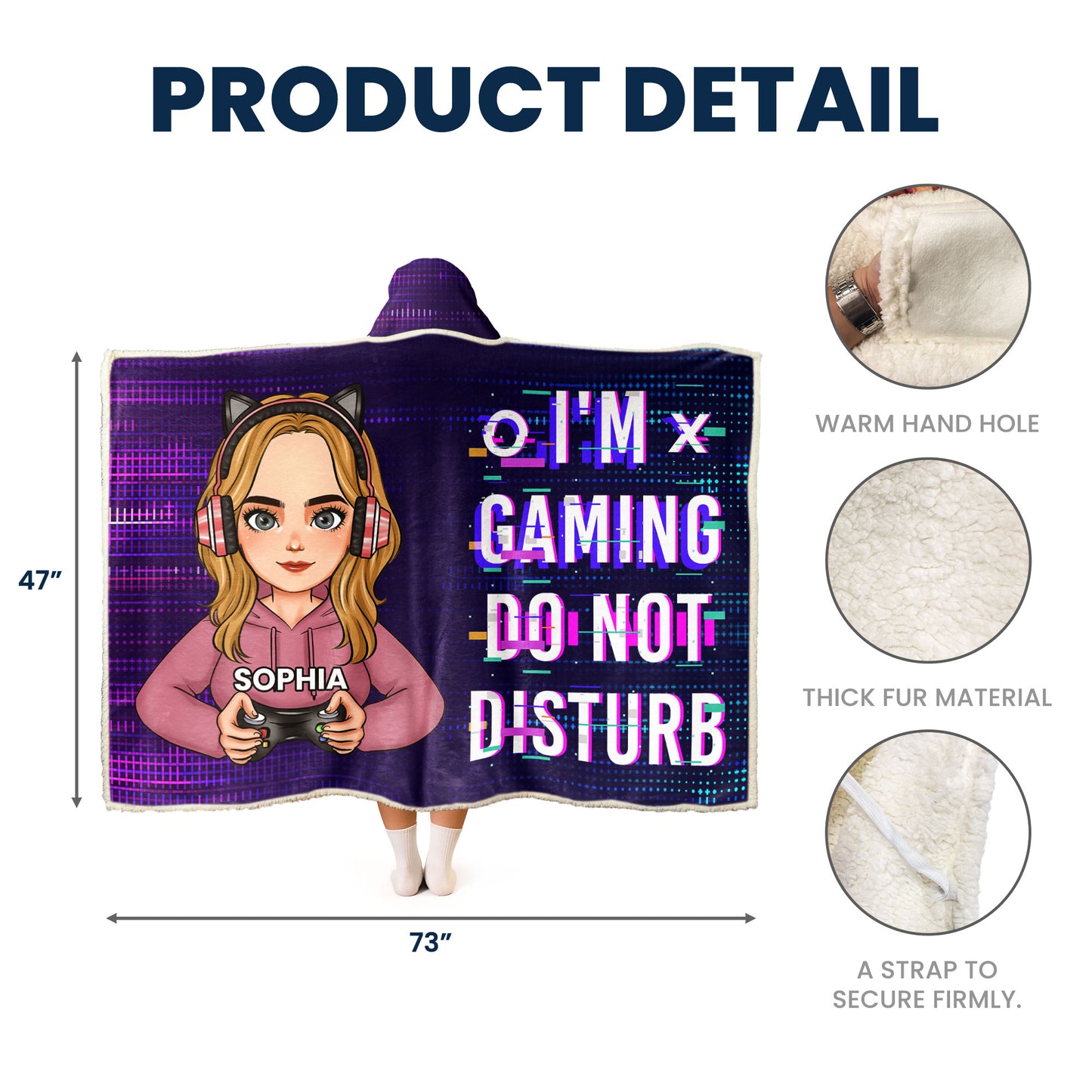 I'm Gaming Do Not Disturb - Personalized Wearable Blanket Hoodie