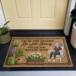 I'm In The Garden Do Not Disturb Unless You Brought Wine - Personalized Doormat