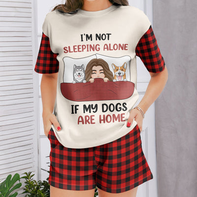 I'm Not Sleeping Alone If My Dogs Are Home - Personalized Pajama Shorts Set