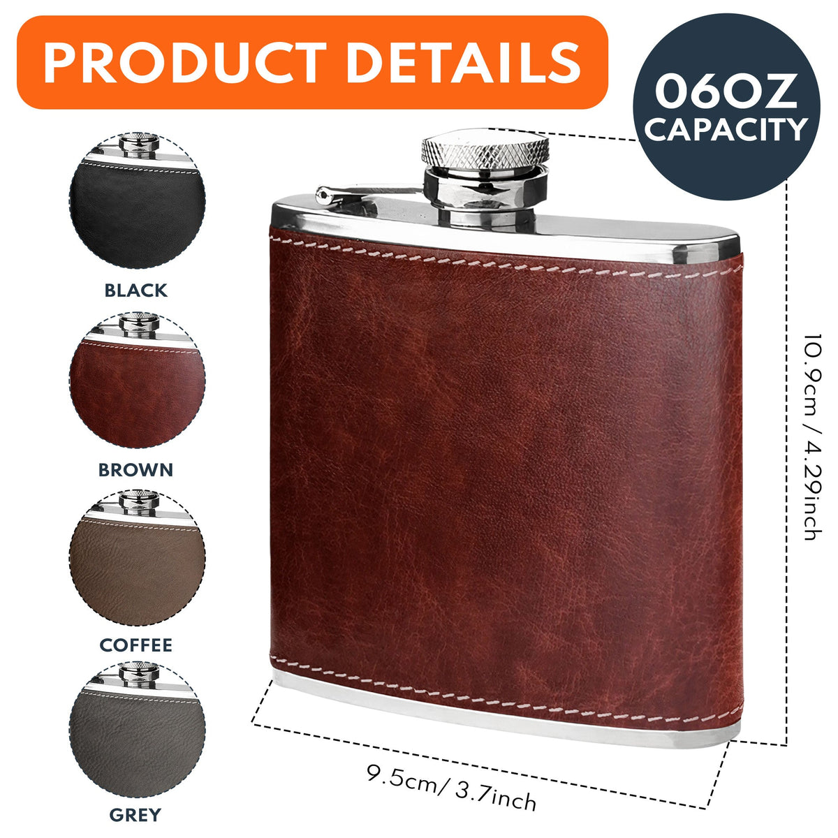 Personalised Black Hip Flask - Own Text Personalised Black Hip Flask - Own Text