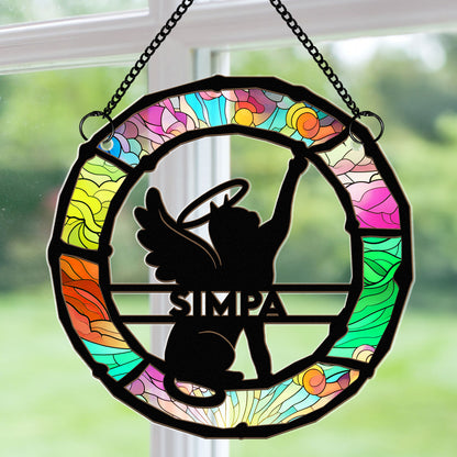 I'm Right Here Cat Loss - Personalized Window Hanging Suncatcher Ornament