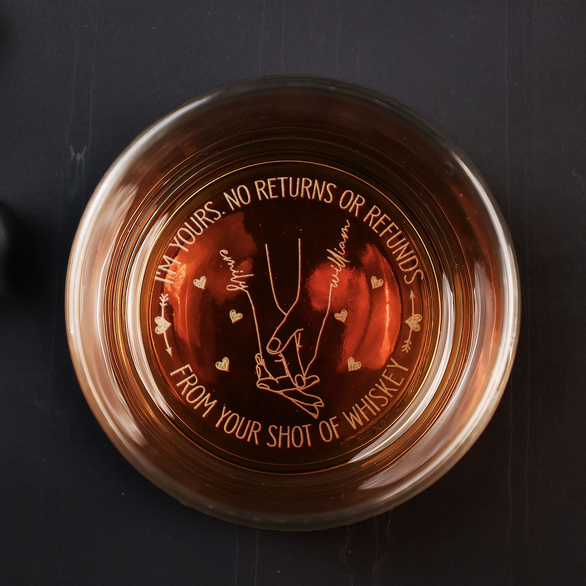 I'm Yours No Returns Or Refunds - Personalized Engraved Whiskey Glass
