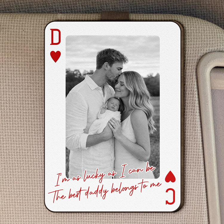 I'm-As-Lucky-As-I-Can-Be-The-Best-Daddy-Belongs-To-Me-Drive-Safe-Dad-Personalized-Wooden-Photo-Car-Visor-Clip-3