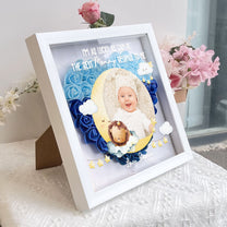I'm As Lucky As Can Be The Best Mommy Belongs To Me - Personalized Photo Flower Shadow Box