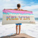 Ice Cream Drip Custom Name - Personalized Quick-Dry Beach Towel