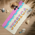 Ice Cream Drip Custom Name - Personalized Quick-Dry Beach Towel