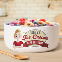 Ice Cream Popcorn Snack - Personalized Ceramic Bowl
