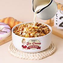 Ice Cream Popcorn Snack - Personalized Ceramic Bowl