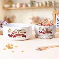 Ice Cream Popcorn Snack - Personalized Ceramic Bowl