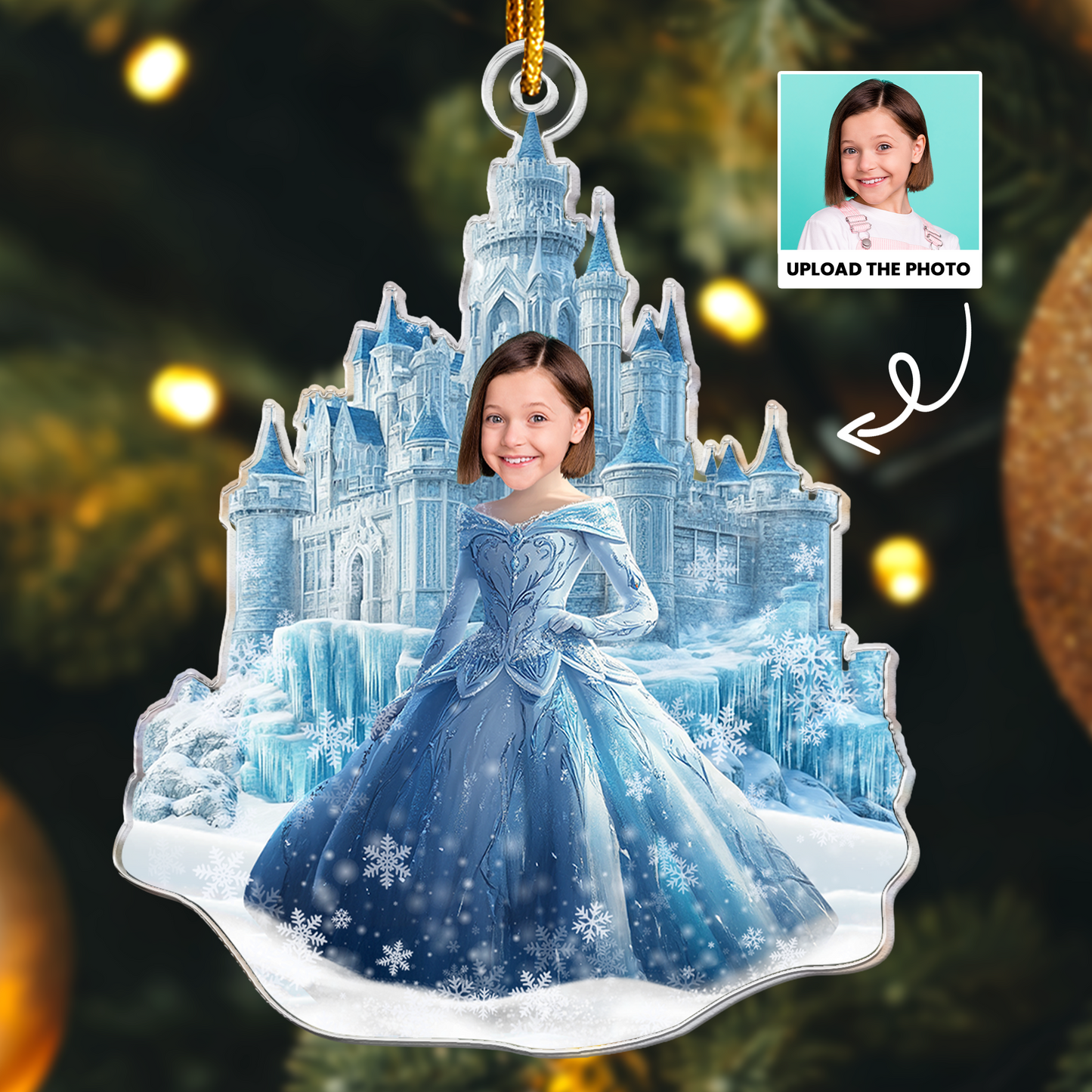 Ice Princess - Custom Face Ornament Gifts For Daughter, Girl, Kids - Personalized Acrylic Photo Ornament