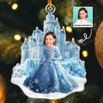 Ice Princess - Custom Face Ornament Gifts For Daughter, Girl, Kids - Personalized Acrylic Photo Ornament - Gift For Daughter