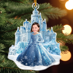 Ice Princess - Custom Face Ornament Gifts For Daughter, Girl, Kids - Personalized Acrylic Photo Ornament - Gift For Daughter