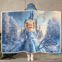 Ice Princess - Gifts For Little Girls, Daughter - Custom Face & Name - Personalized Photo Wearable Blanket Hoodie