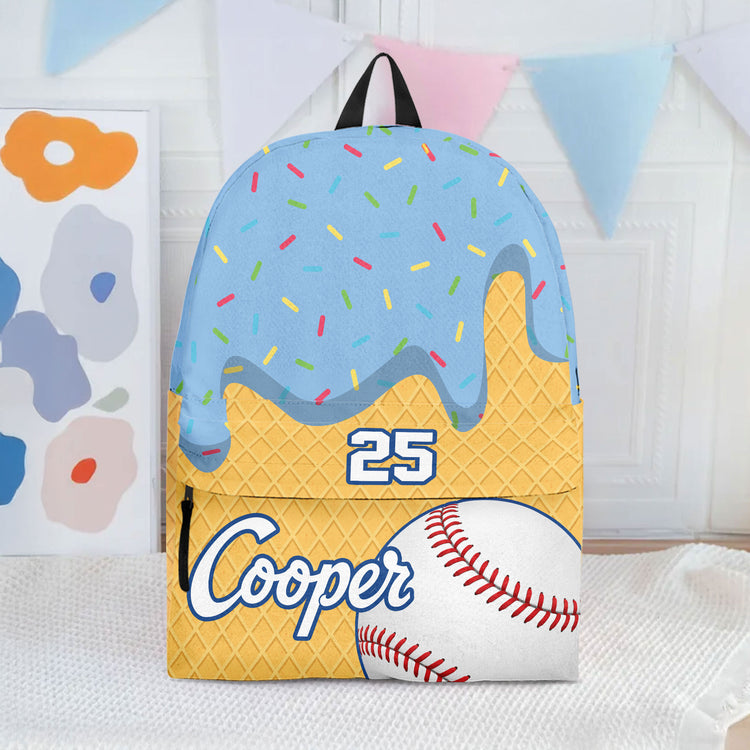 Ice-Cream-Baseball,-Softball-,Custom-Name-&-Number--Personalized-Backpack-1