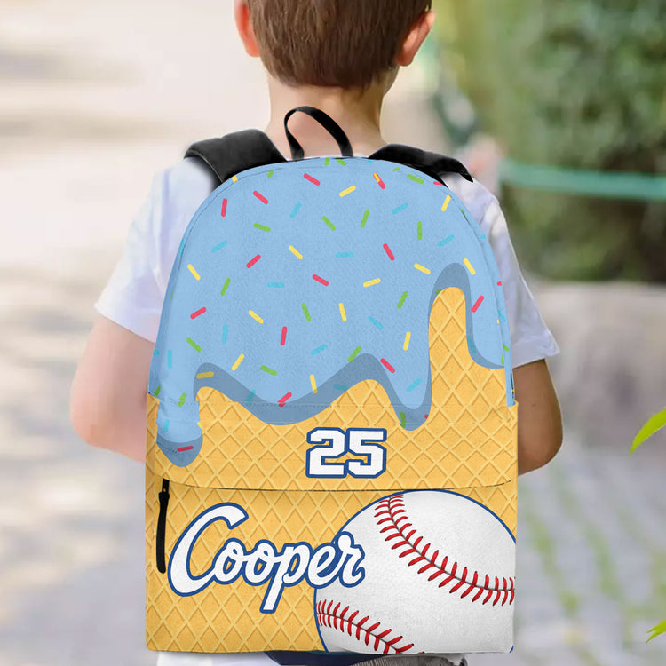 Ice-Cream-Baseball,-Softball-,Custom-Name-&-Number--Personalized-Backpack-2