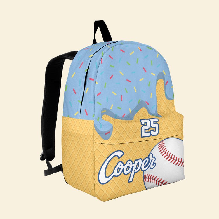 Ice-Cream-Baseball,-Softball-,Custom-Name-&-Number--Personalized-Backpack-3