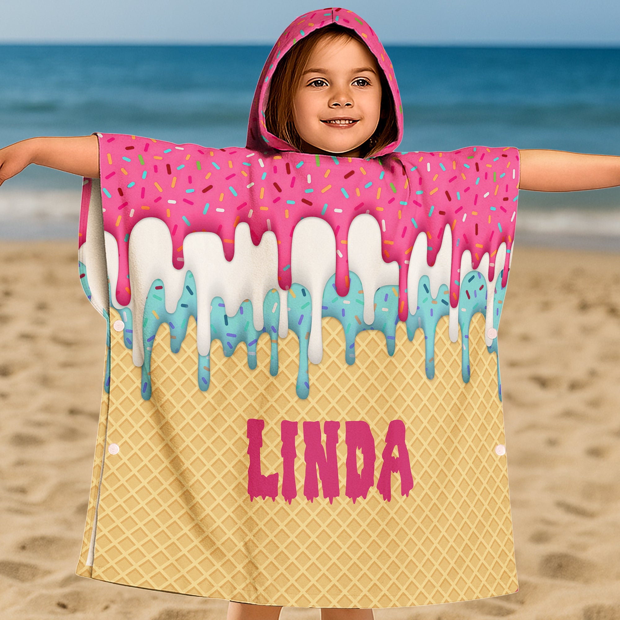 Ice-Cream-Drip-Baseball-Summer-Personalized-Beach-Towel-2