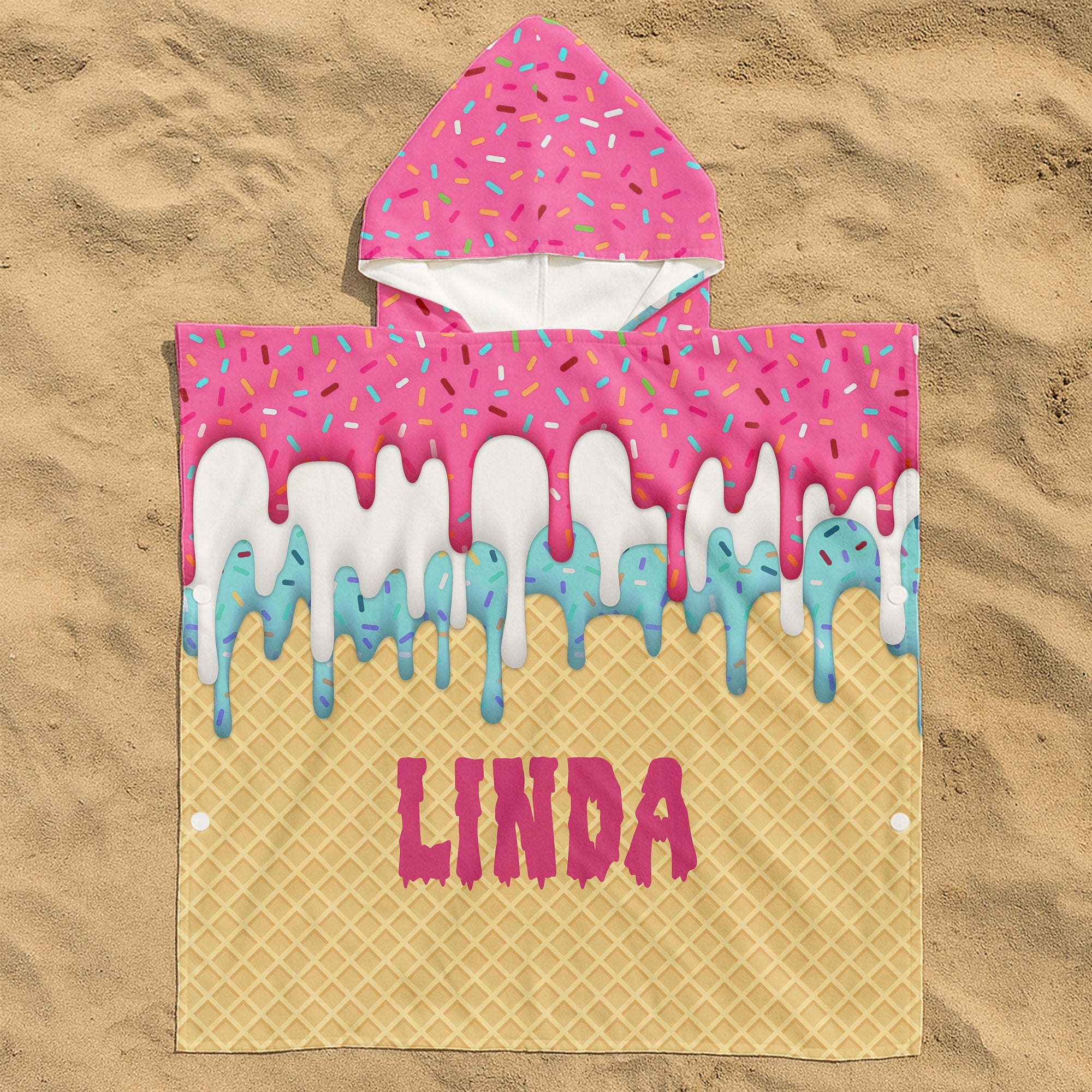 Ice-Cream-Drip-Baseball-Summer-Personalized-Beach-Towel-3
