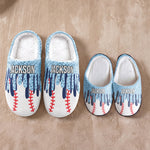 Icecream Drip Design For Baseball, Softball, Soccer, Football, Basketball, Hockey Lover - Personalized Slippers