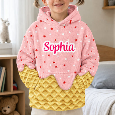 Icecream Drip For Kid - Personalized Hoodie