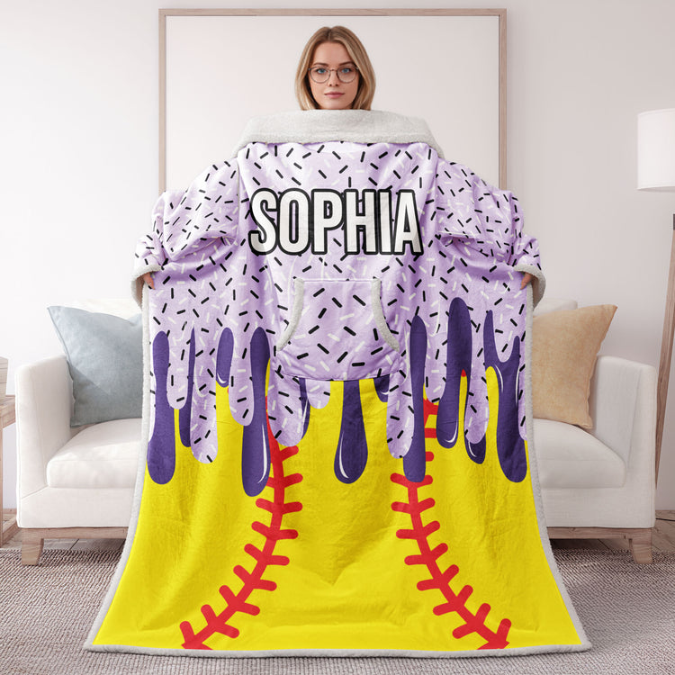 Icecream-Drip-Design-For-Baseball,-Softball,-Soccer,-Football,-Basketball,-Hockey-Lover--Personalized-Blanket-2