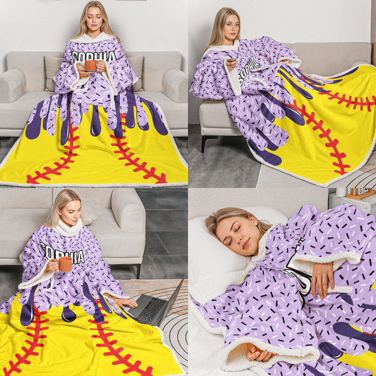 Icecream-Drip-Design-For-Baseball,-Softball,-Soccer,-Football,-Basketball,-Hockey-Lover--Personalized-Blanket-3