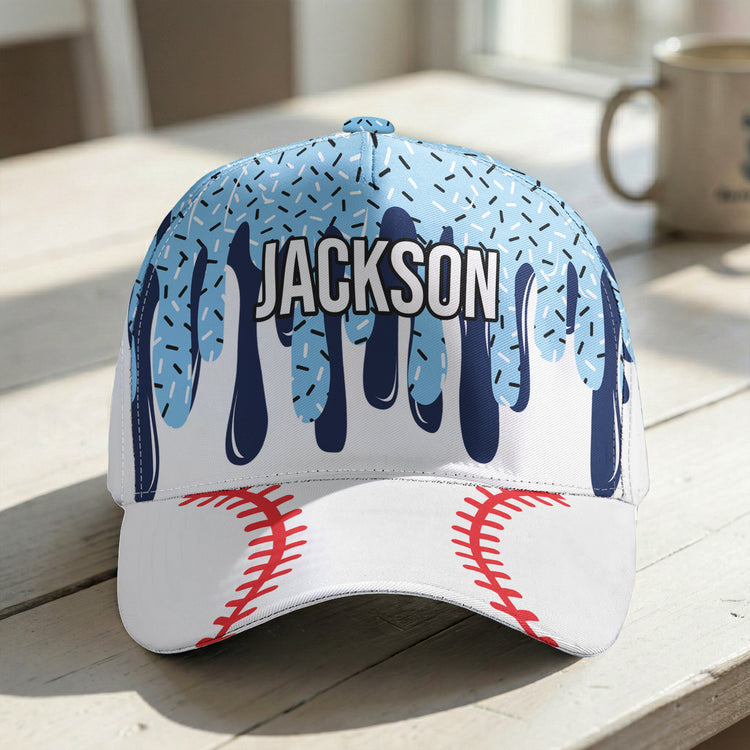 Icecream-Drip-Design-For-Baseball,-Softball,-Soccer,-Football,-Basketball,-Hockey-Lover-Personalized-Cap