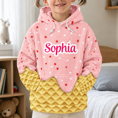 Icecream Drip For Kid - Personalized Hoodie