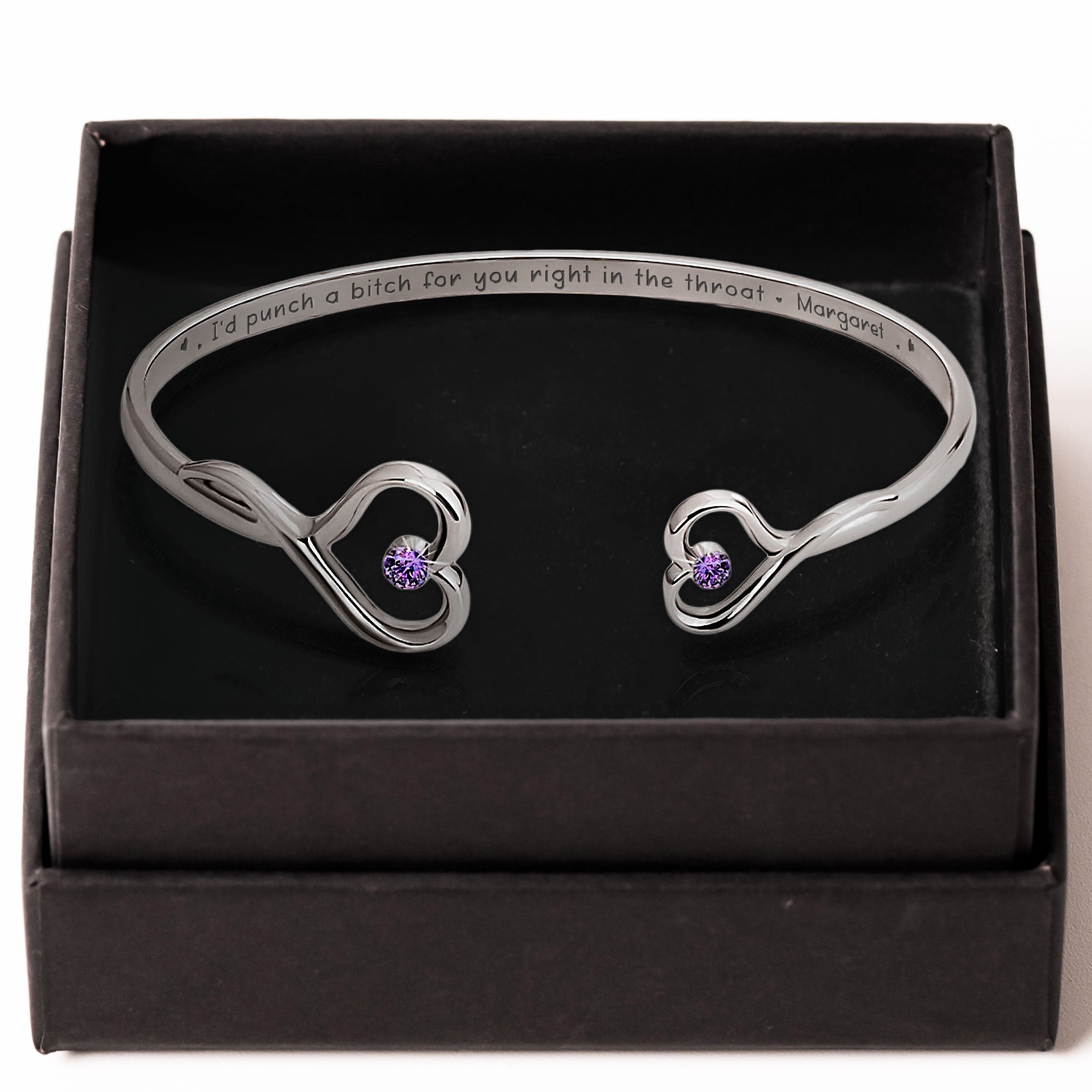 I'd Punch A B*tch For You Right In The Throat - Personalized Heart Bracelet
