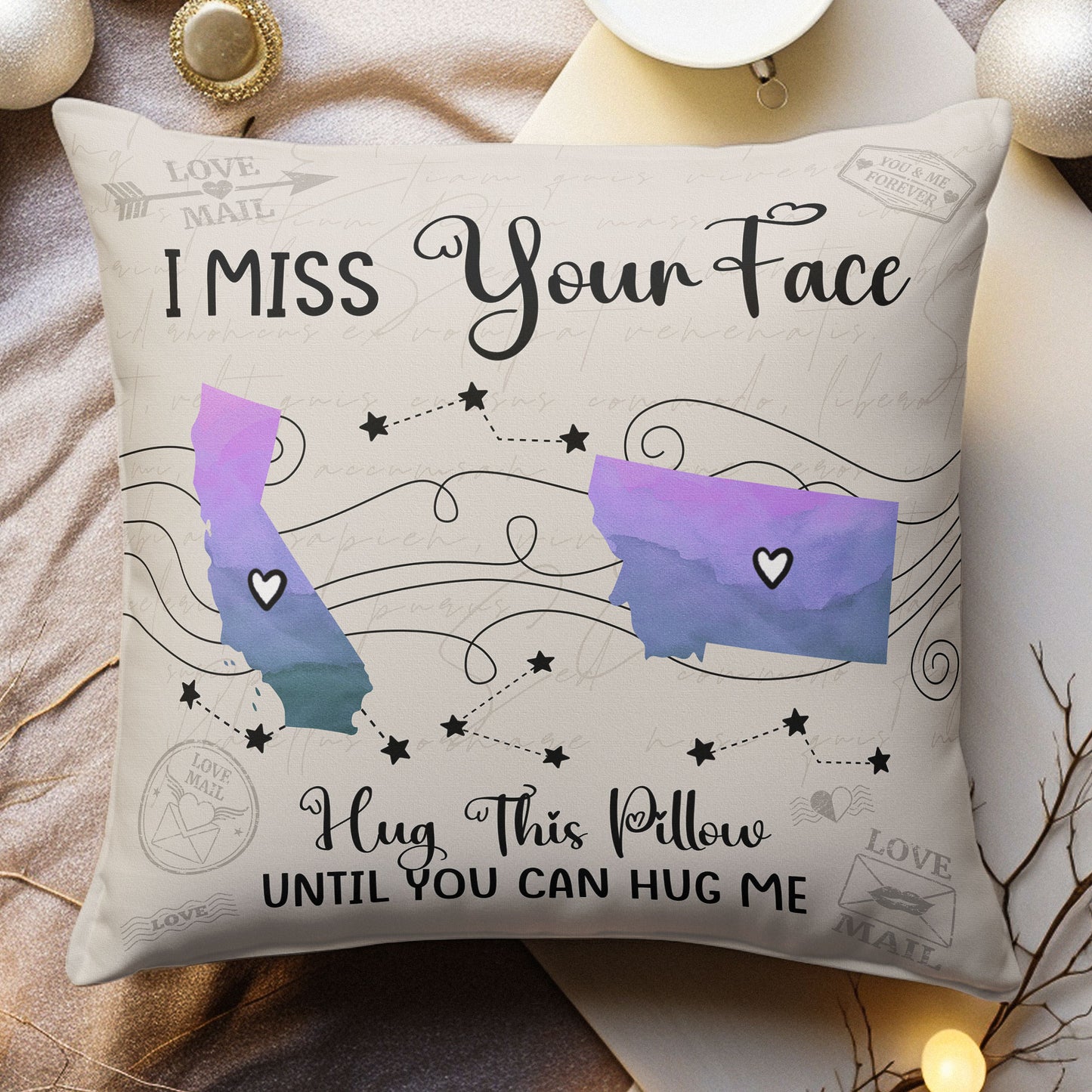 Hug This Pillow Until You Can Hug Me - Long Distance Family, Friends, Couples - Personalized Pillow (Insert Included)