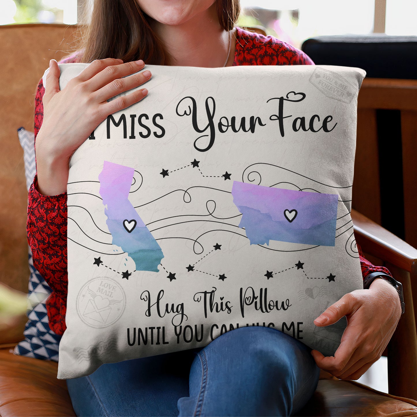 Hug This Pillow Until You Can Hug Me - Long Distance Family, Friends, Couples - Personalized Pillow (Insert Included)