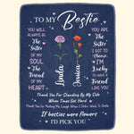 If Besties Were Flowers I'd Pick You - Custom Birth Flower - Personalized Blanket