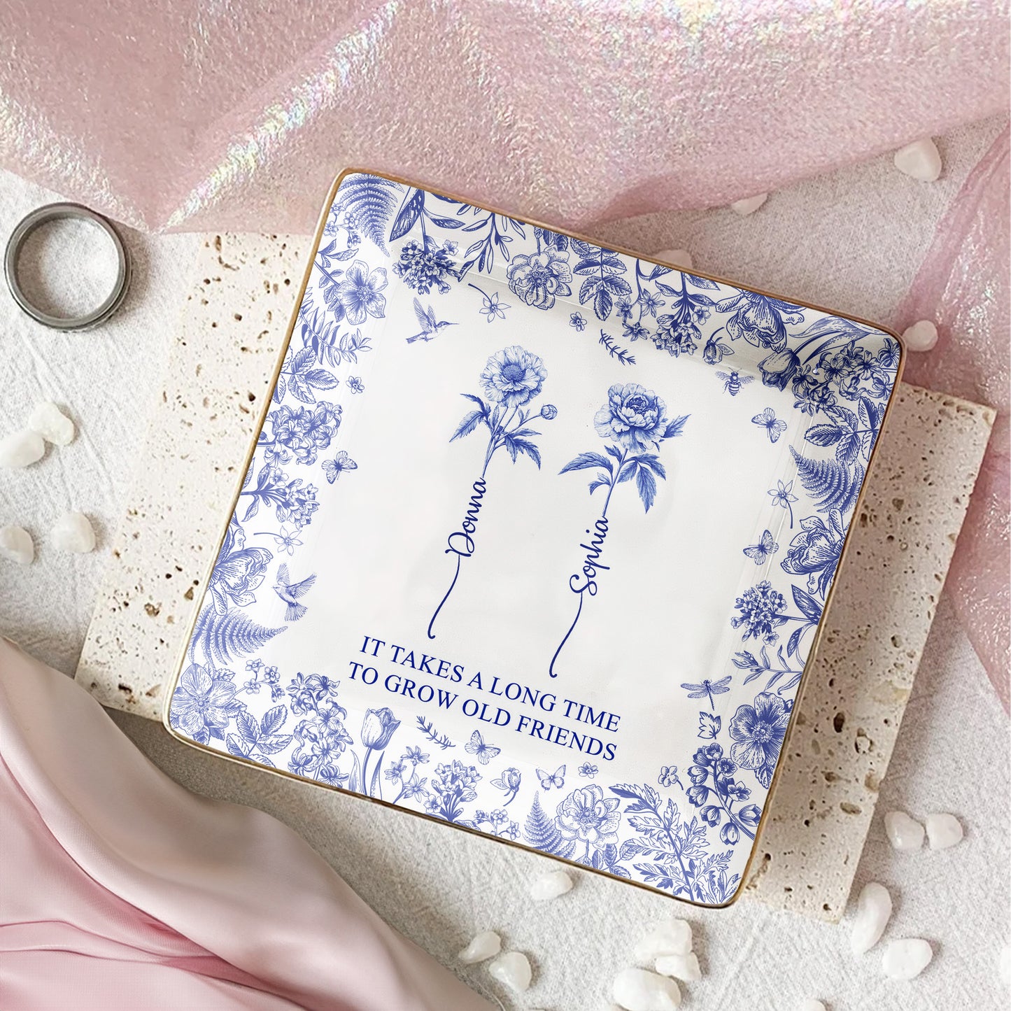 If Besties Were Flowers I'd Pick You - Personalized Jewelry Dish