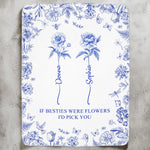 If Besties Were Flowers I'd Pick You - Custom Birth Flower Toile De Jouy - Personalized Blanket