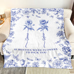 If Besties Were Flowers I'd Pick You - Custom Birth Flower Toile De Jouy - Personalized Blanket