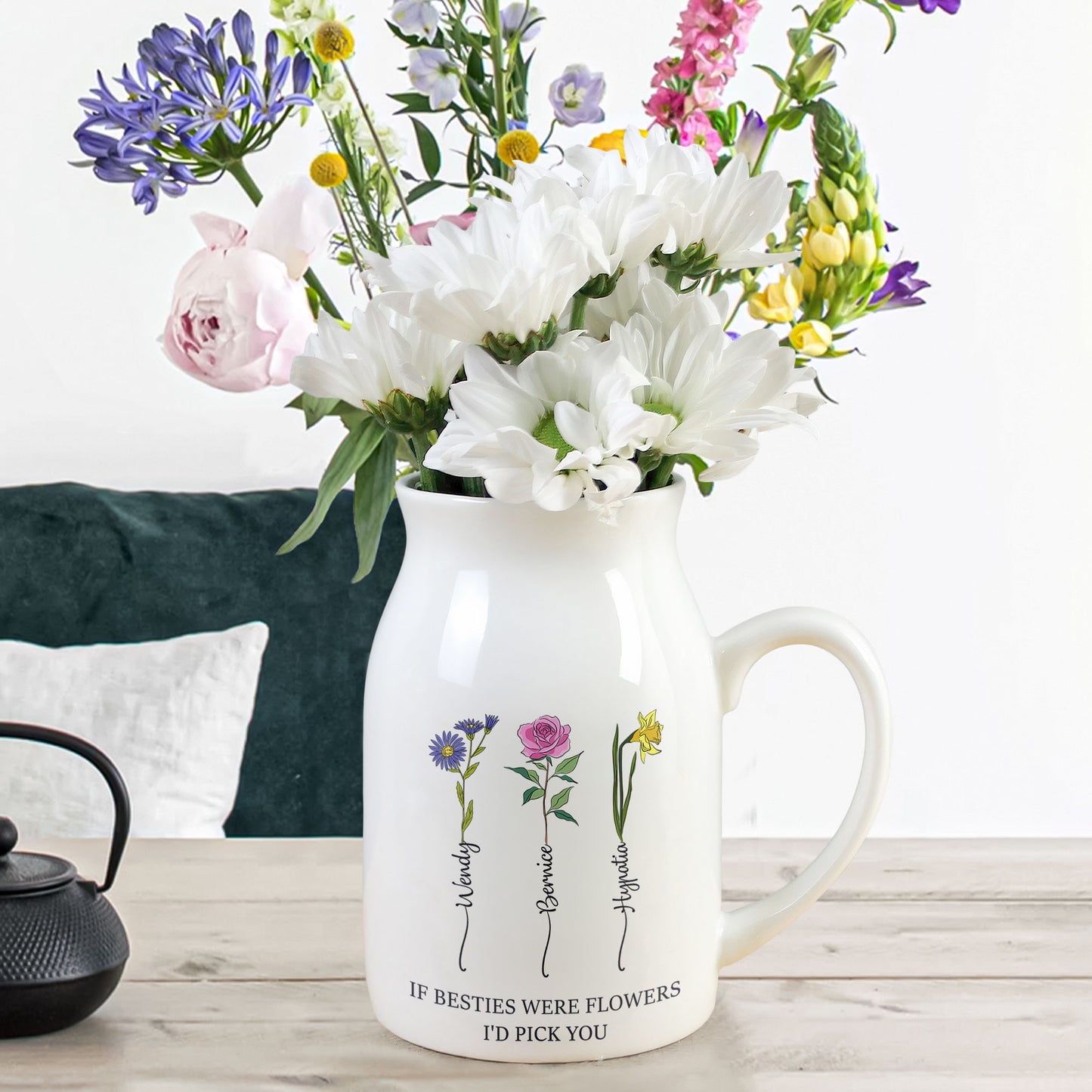 If Besties Were Flowers I'd Pick You - Personalized Ceramic Flower Vase