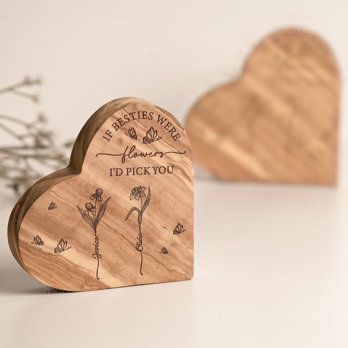 If Besties Were Flowers I'd Pick You - Personalized Engraved Wood Plaque