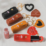 If Besties Were Flowers I'd Pick You Dark Ver - Personalized Leather Lipstick Case With Mirror Keychain