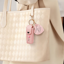 If Besties Were Flowers I'd Pick You Light Ver - Personalized Leather Lipstick Case With Mirror Keychain