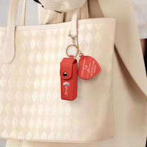 If Besties Were Flowers I'd Pick You Dark Ver - Personalized Leather Lipstick Case With Mirror Keychain