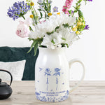 If Besties Were Flowers I'd Pick You - Toile De Jouy Birth Flowers - Personalized Ceramic Flower Vase