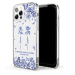 If Besties Were Flowers I'd Pick You - Toile De Jouy Custom Birth Flower - Personalized Clear Phone Case