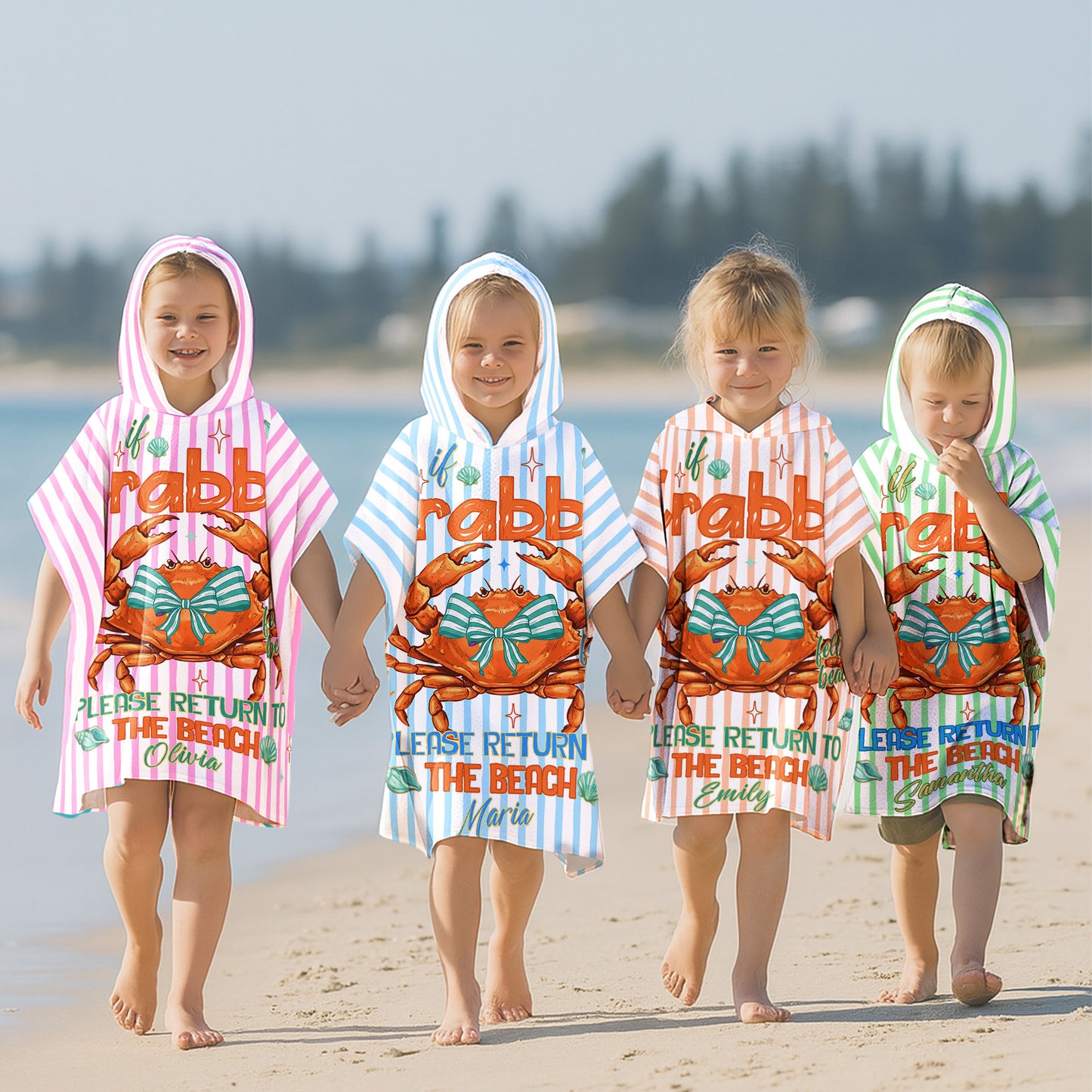 If Crabby Please Return To The Beach - Personalized Beach Towel