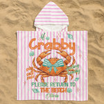 If Crabby Please Return To The Beach - Personalized Beach Towel