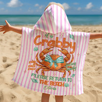 If Crabby Please Return To The Beach - Personalized Beach Towel