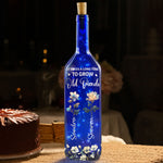 If Friends Were Flowers I'd Pick You Birth Flowers - Personalized Blue Bottle Lamp