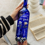 If Friends Were Flowers I'd Pick You Birth Flowers - Personalized Blue Bottle Lamp