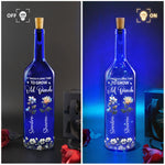 If Friends Were Flowers I'd Pick You Birth Flowers - Personalized Blue Bottle Lamp